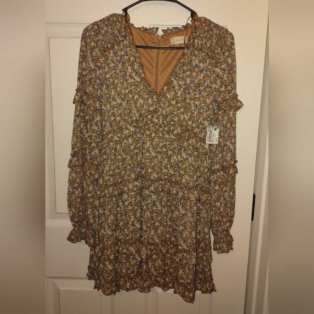 Long sleeve ruffled dress